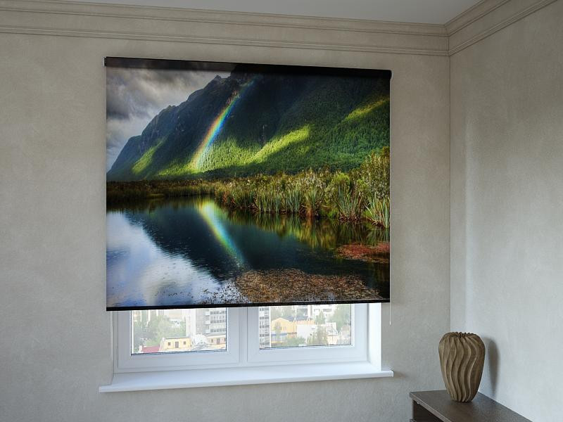 Рулонные шторы с фотопечатью озеро и горы - фото 1 - id-p586223252