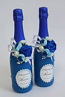 Свадебное шампанское flowers bооm, blue Синий