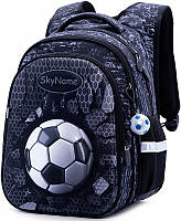 Рюкзак ортопедический школьный для мальчика в 1-4 класс с принтом Футбол Мяч SkyName R1-017