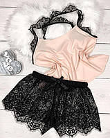 Мереживні шорти та майка з мереживом. Стильний комплект для дому.