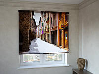 Рулонные шторы с фотопечатью узкие улицы 3д