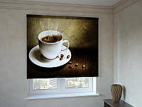 Рулонные шторы с фотопечатью чашка кофе