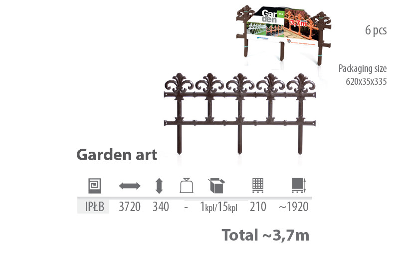 Садовое ограждение PROSPERPLAST GARDEN - коричневое, 3,7 м - фото 2 - id-p733434203