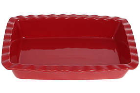 Прямокутна форма для випікання 30 см, колір — червоний, матеріал кераміка (319-352)