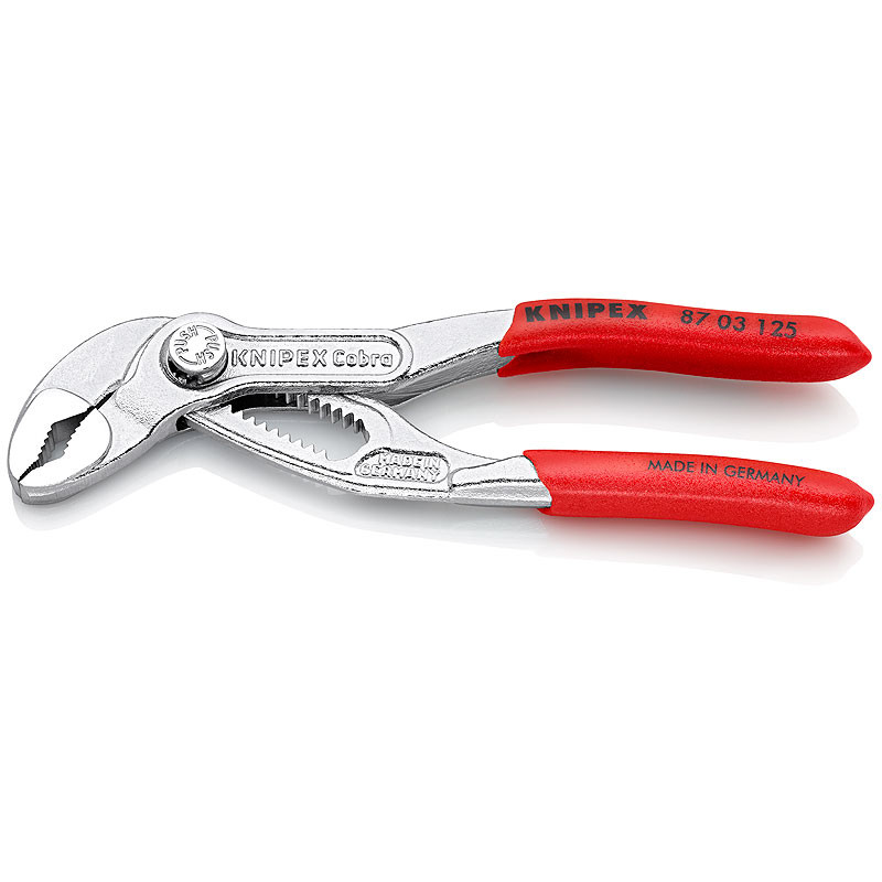 Високотехнологічні сантехнічні кліщі Cobra хромовані KNIPEX 87 03 125 (Німеччина)