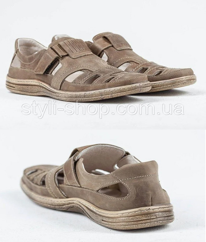 Чоловічі шкіряні літні черевики Comfort olive. Кросівки чоловічі на кожен день. Чоловіче взуття, фото 1