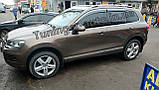 Вітровики з хром молдингом, дефлектори вікон Volkswagen Touareg 2011-2018, фото 2