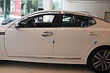 Дефлектори вікон хромовані (вітровики) Kia Optima K5 2010-2014 (Autoclover/Корея), фото 3