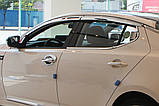 Дефлектори вікон хромовані (вітровики) Kia Optima K5 2010-2014 (Autoclover/Корея), фото 4