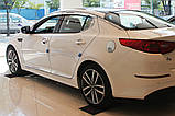 Дефлектори вікон хромовані (вітровики) Kia Optima K5 2010-2014 (Autoclover/Корея), фото 5