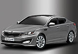 Дефлектори вікон хромовані (вітровики) Kia Optima K5 2010-2014 (Autoclover/Корея), фото 5