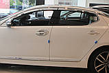Дефлектори вікон хромовані (вітровики) Kia Optima K5 2010-2014 (Autoclover/Корея), фото 9