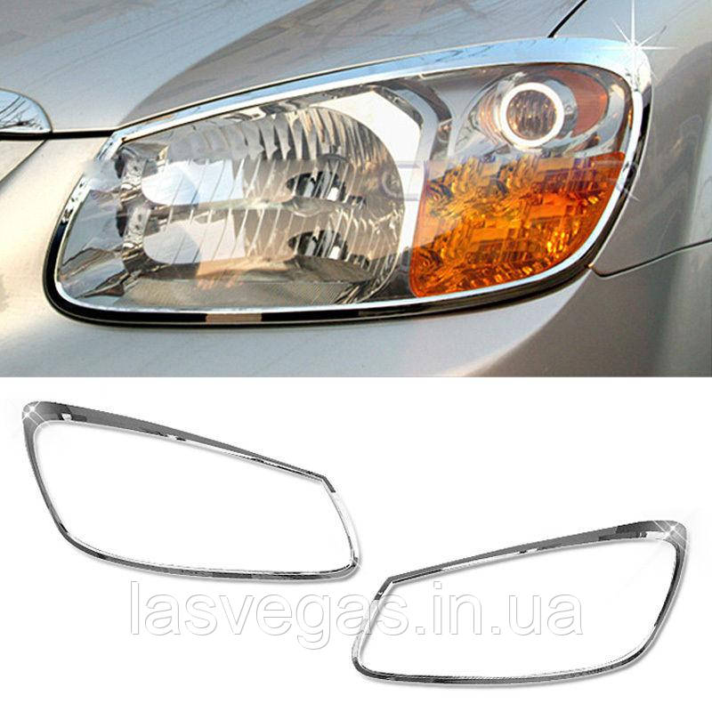 Хром накладки на фари Kia Cerato 2006-2008 (Autoclover/Корея)