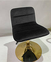 Стілець Real GD-Base чорний велюр на золотій круглій нозі-опорі з регулюванням висоти сидіння, фото 5