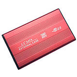 Зовнішня кишеня для HDD 2.5 дюймів, USB 2.0 - SATA, TRY TB-S254U2, до 3 TB, алюміній червоний, фото 2