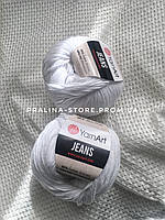 Хлопковая пряжа от ярнАрт джинс Yarnart Jeans белого цвета
