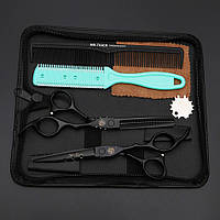 Парикмахерские ножницы для стрижки комплект с чехлом Mr Tiger 6 дюймов Комплект 2 (комплект ножниц+расчески+чехол)