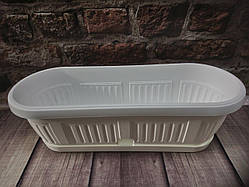 Вазон балконний із підставкою Ніколь 50*19 білий