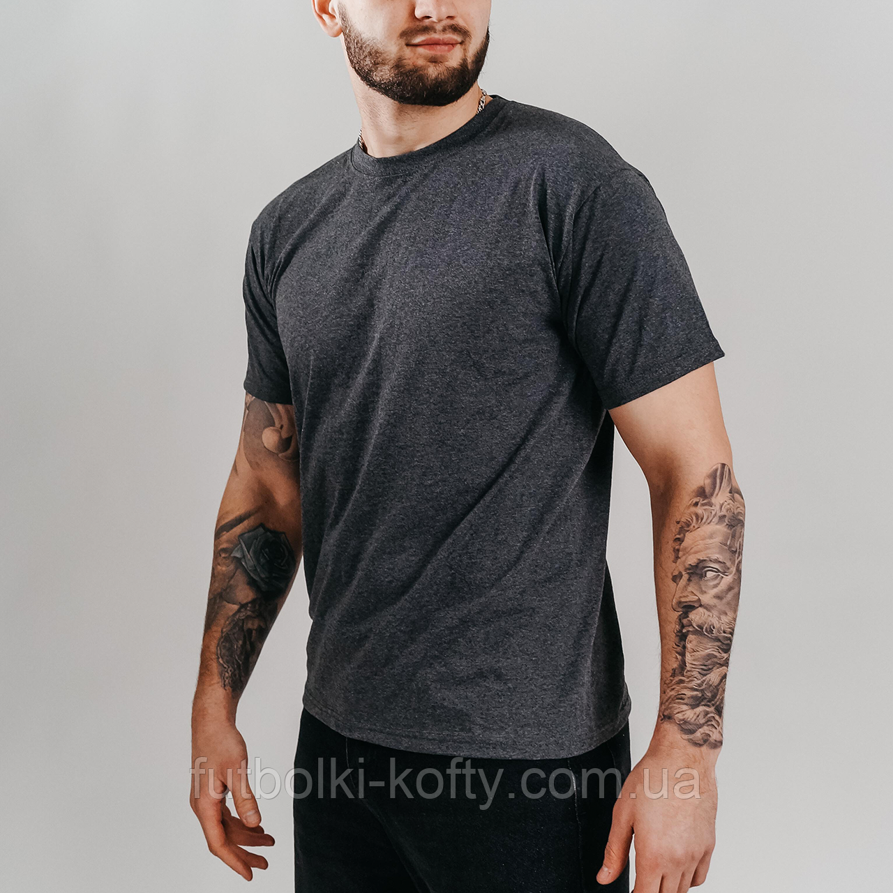 Чоловіча футболка ValueWeight 3XL, HD Темно-Сірий Меланж, фото 1