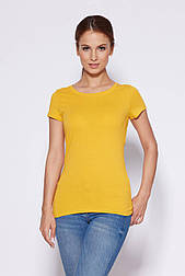 Жіноча базова однотонна жовта футболка Glo-story