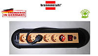 Подовжувач Brennenstuhl Casseta Line на 6 розеток з кнопкою чорно-персиковий 3м