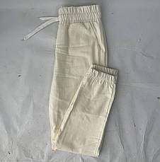 БАТАЛЬНІ жіночі літні штани, No 123 ЛЕН молочний, фото 3