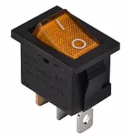 KCD1-2-101N YL/B 220V Перемикач 1 клав. жовтий з підсвічуванням