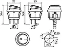 KCD1-5-101NW GR/B 220V   Перемикач 1 клав.круглий вологозах. зелений з підсвічуванням, фото 3