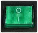 KCD1-6-201N GR/B 220V Перемикач 1 клав.  зелений з підсвічуванням, фото 2