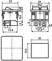 KCD1-6-2101N GR+R/B 220V Перемикач 2 клав. зелений+червоний з підсвічуванням, фото 3