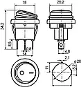 KCD1-8-101NW BL/B 220V   Перемикач 1 клав.круглий вологозах. синій з підсвічуванням, фото 3