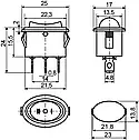 KCD1-9-103 B/B  Перемікач 1 клам. овал.  перекидний (чорний), фото 3