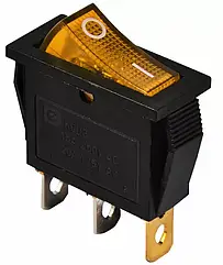 KCD3-101N 220V  YL/B Перемикач 1 клав. жовтий з підсвічуванням