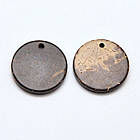 Підвіски з Кокоса, Плоскі Круглі, Коричневий, 15x2~3мм, Отвір 1мм, 20 шт, фото 3