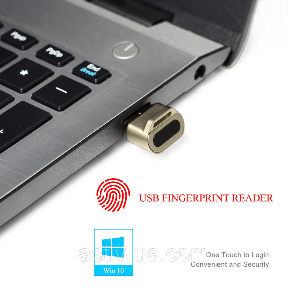 Біометричний ключ Fido X65 USB для комп'ютера (Windows 7/8/10), fingerprint logger, металевий, чорний