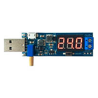 Преобразователь напряжения универсальный 3-12В на 1-24В, вольтметр USB