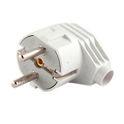 Вилка кутова із заземленням розбірна 16 А 220 В, біла Desant A516