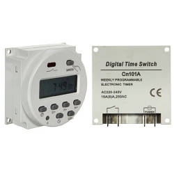 Реле часу, таймер тижневий, РК, 220В 16А 2ВА, CN101A
