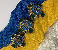 Хрест на аксельбант малиновий