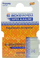 Батарейка лужна Корунд.6LR61.SC1 (shrink card 1)