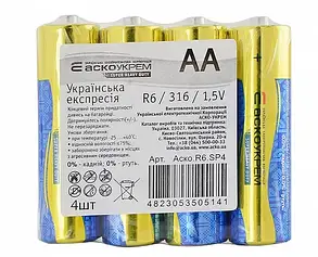 Батарейка сольова AА.R6.SP4 (shrink 4)