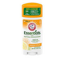 Прозрачный дезодорант без металлов Arm & Hammer Essentials Deodorant Natural Deodorizers Orange Citrus 71гр