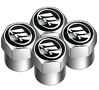 Захисні металеві ковпачки Primo на ніпель, золотник автомобільних коліс з логотипом Lifan - Silver