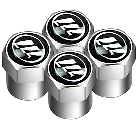 Захисні металеві ковпачки Primo на ніпель, золотник автомобільних коліс з логотипом Lifan - Silver