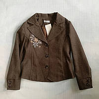 Пиджак шерстяной классический коричневый для девочки на 116, 122 см