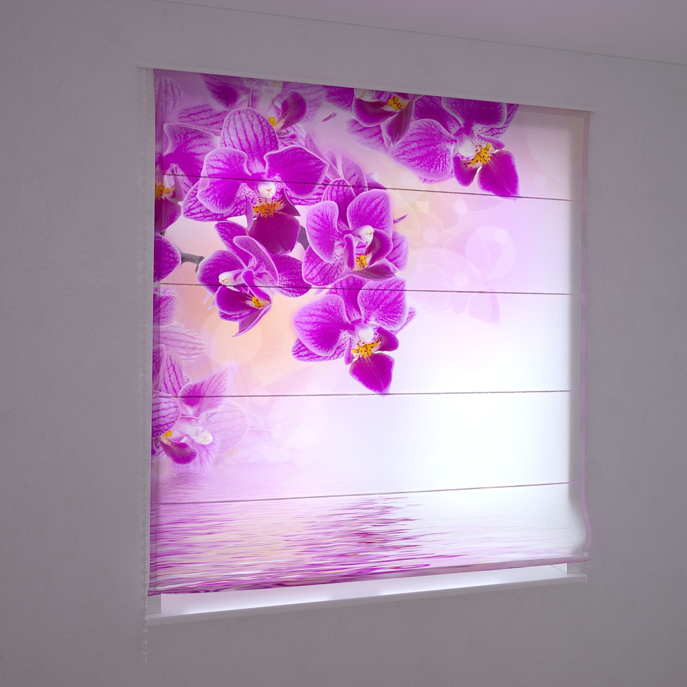 Фотошторы римские фиолетовая орхидея 3D - фото 1 - id-p587453707