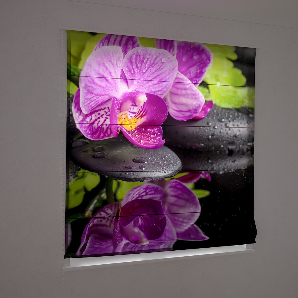 Фотошторы римские мокрая фиолетовая орхидея - фото 1 - id-p587729779