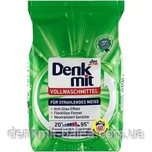 Безфосфатний порошок для прання білої та кольорової білизни Denkmit Vollwaschmittel 40 прань, фото 1