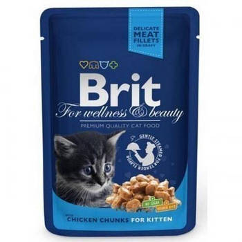 Вологий корм Brit Premium Cat курка для кошенят, 100 г