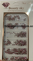 Новинка!Набір страз мікс рожевий з білим